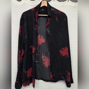 AllSaints Floral Slim Fit Button-Up Longsleeve Casual Shirt Men's Large